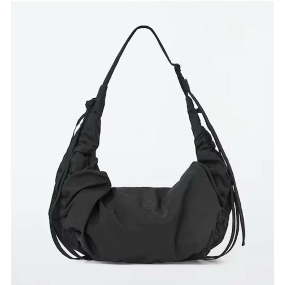 COS Canopy Nylon Oversized Crossbody Bag Black 100% Authentic